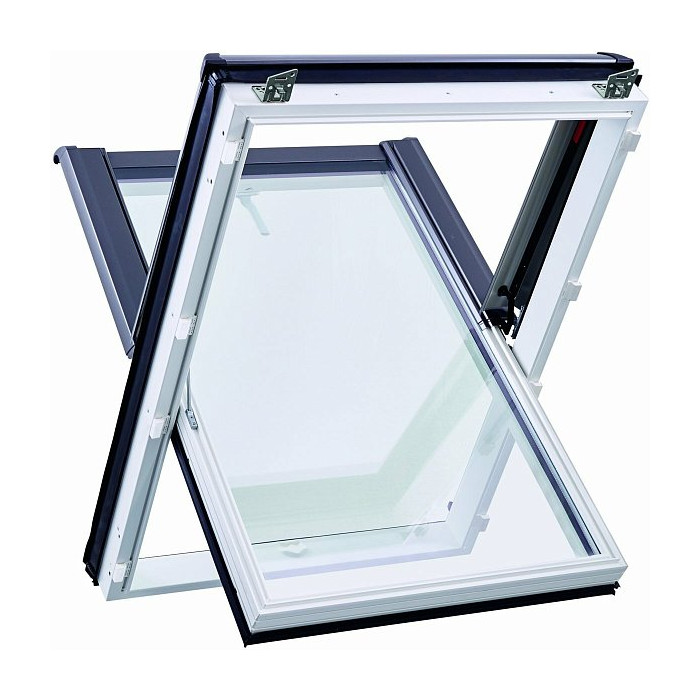 Окно R49 K200 с термоблоком, 114х118 см, из ПВХ (двухкамерное, среднеповоротное), Roto фото 7