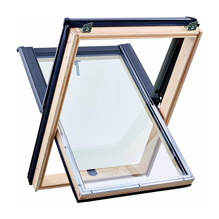 Окно R45 Н200 с термоблоком, 54х78 см, из дерева (однокамерное, среднеповоротное), Roto фото 8