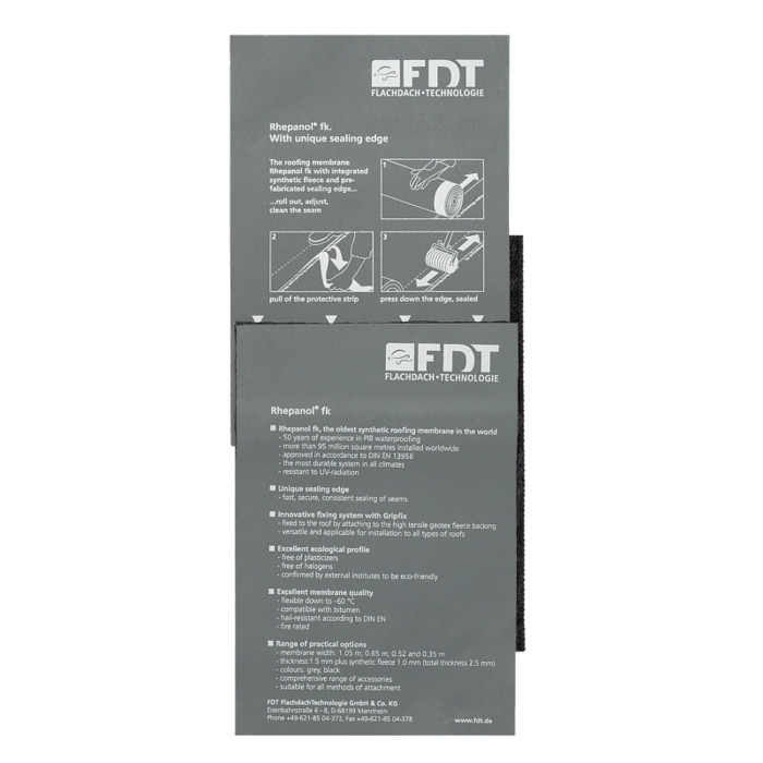 Rhepanol FK, 15х0,5м., кровельная мембрана, Cерый, FDT