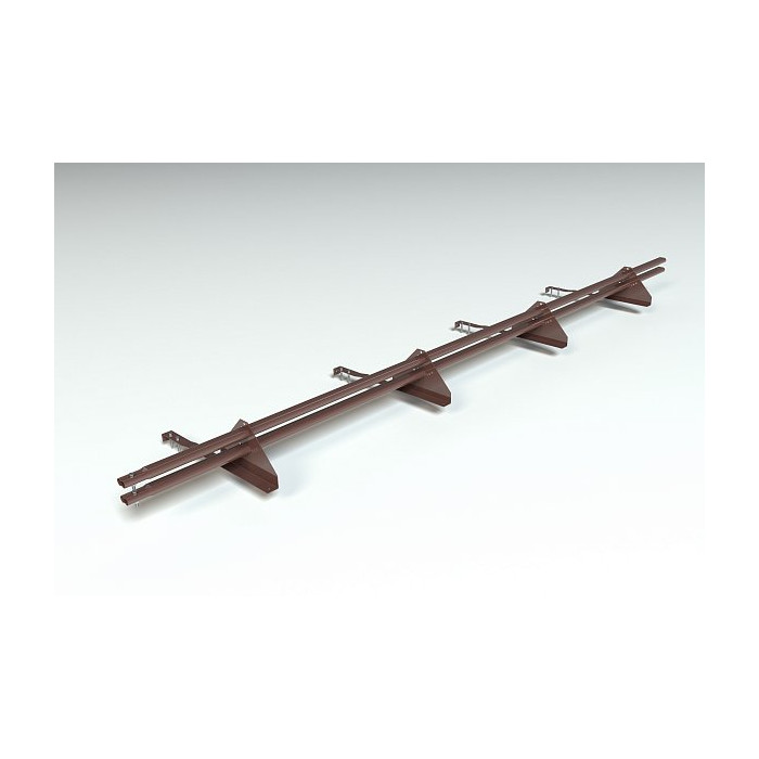 Комплект снегозадержания 3м., для натуральной черепицы, Prestige ZN, (состав :4 опоры, 2 трубы, комплект крепления), коричневый шоколад, Roofsystems