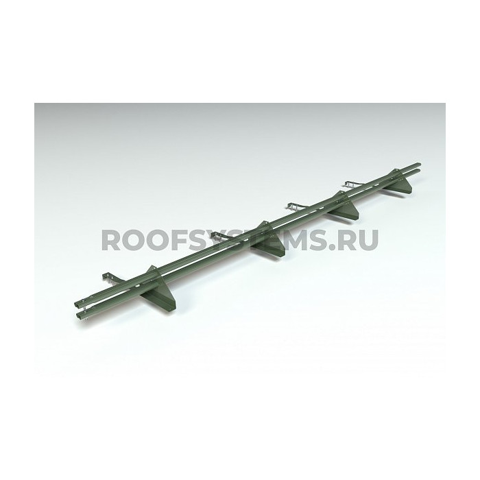 Комплект снегозадержания 3м., для натуральной черепицы, Prestige ZN, (состав :4 опоры, 2 трубы, комплект крепления), зелёный хром, Roofsystems