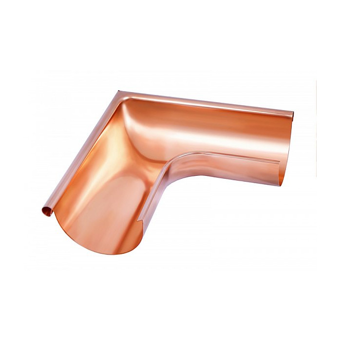 Угол желоба внутренний 90 гр, d-125 мм, медь, Aquasystem